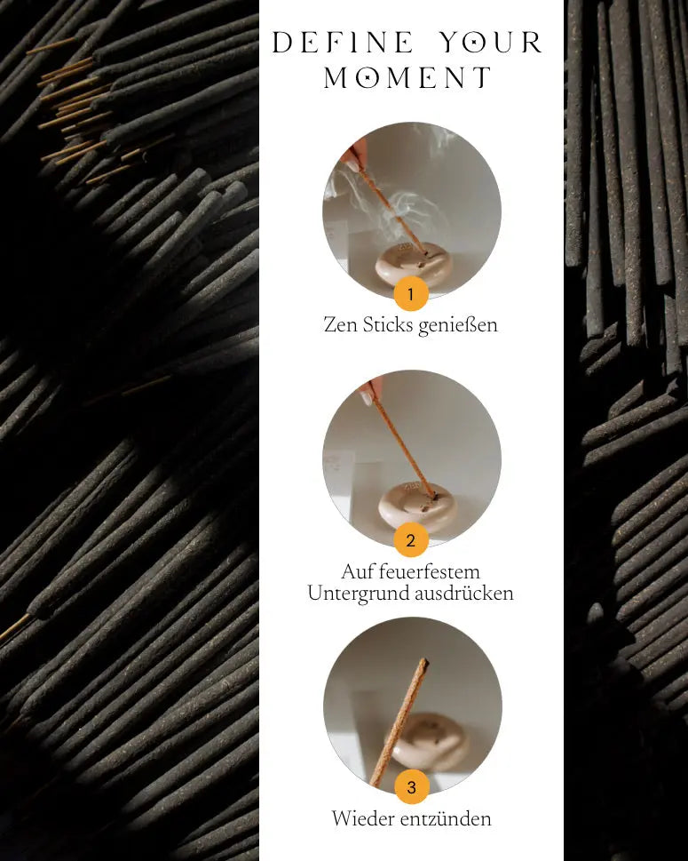 Black Copal Zen Sticks von ZoaZen – natürliche Räucherstäbchen der Pure Collection für spirituelle Verbindung – Verpackung im Detail