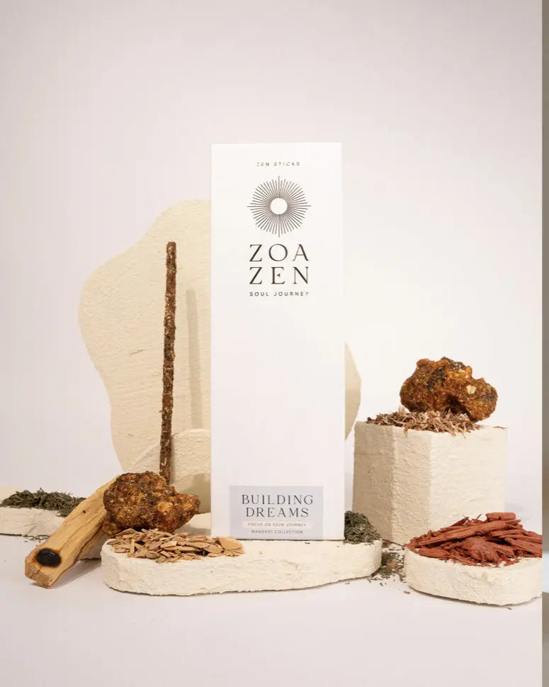 Building Dreams Zen Sticks von ZoaZen – natürliche Räucherstäbchen der Manifest-Kollektion für Motivation und Ziele