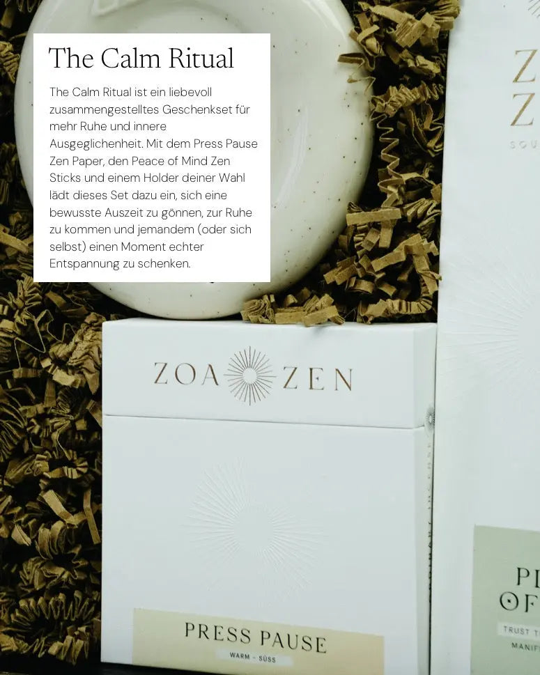 The Calm Ritual Geschenkset von ZoaZen – Ritual-Set für Entspannung und innere Ruhe – Detailaufnahme