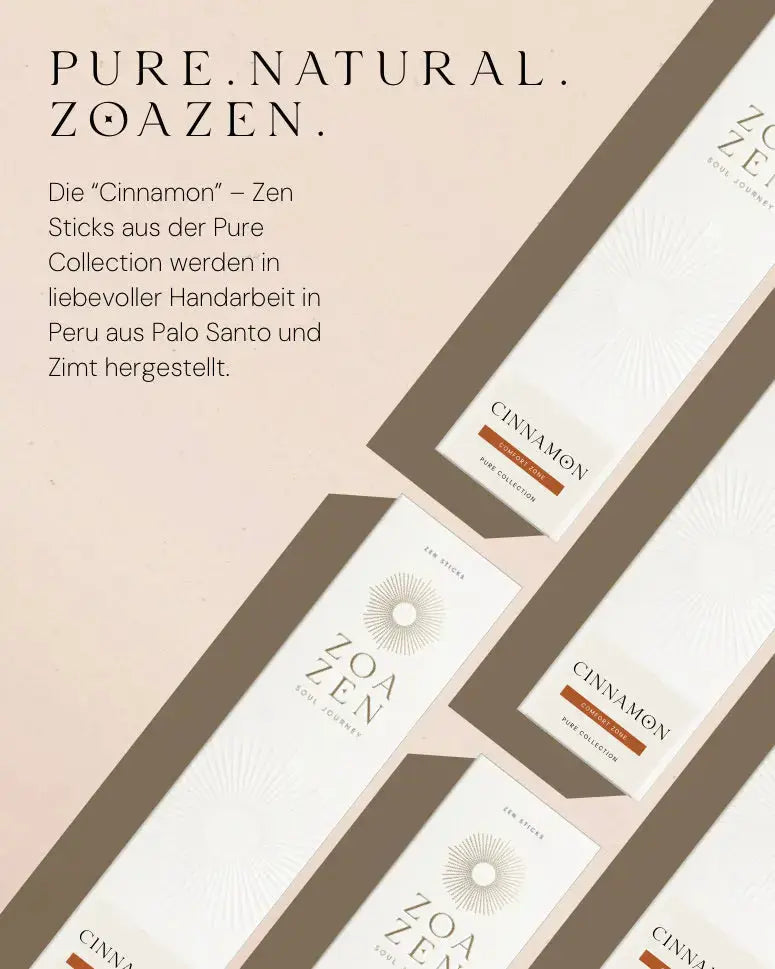 Cinnamon Zen Sticks von ZoaZen – natürliche Zimt-Räucherstäbchen der Pure Collection für Wärme und Geborgenheit – weitere Ansicht