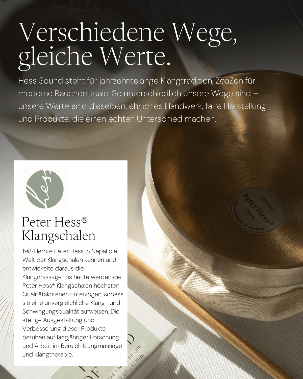 Peter Hess Therapie Klangschale Meditation Set – handgearbeitete Klangschale mit Klöppel und Unterlage für Klangmeditation und Rituale – Detailaufnahme
