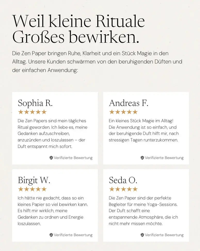 Hey Love Zen Paper von ZoaZen – beschreibbares Räucherpapier der Core Collection mit blumig-sinnlichem Duft – weitere Ansicht