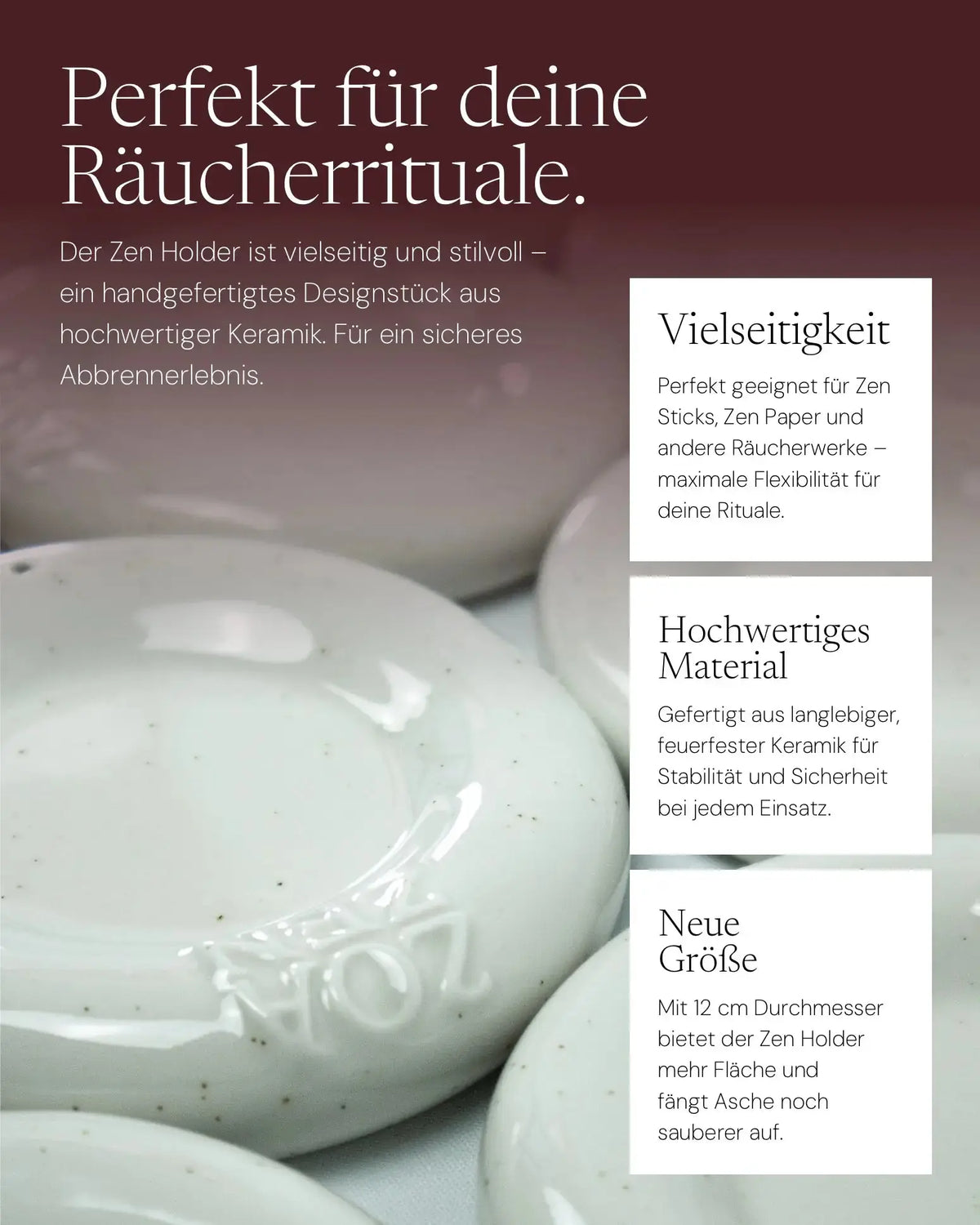 The Love Ritual Geschenkset mit Zen Holder von ZoaZen – Selbstliebe-Ritual-Set inklusive Keramikhalter – Detailaufnahme