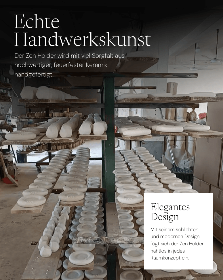 Zen Holder aus hochwertiger, feuerfester Keramik, elegantes und modernes Design, ideal für jedes Raumkonzept.