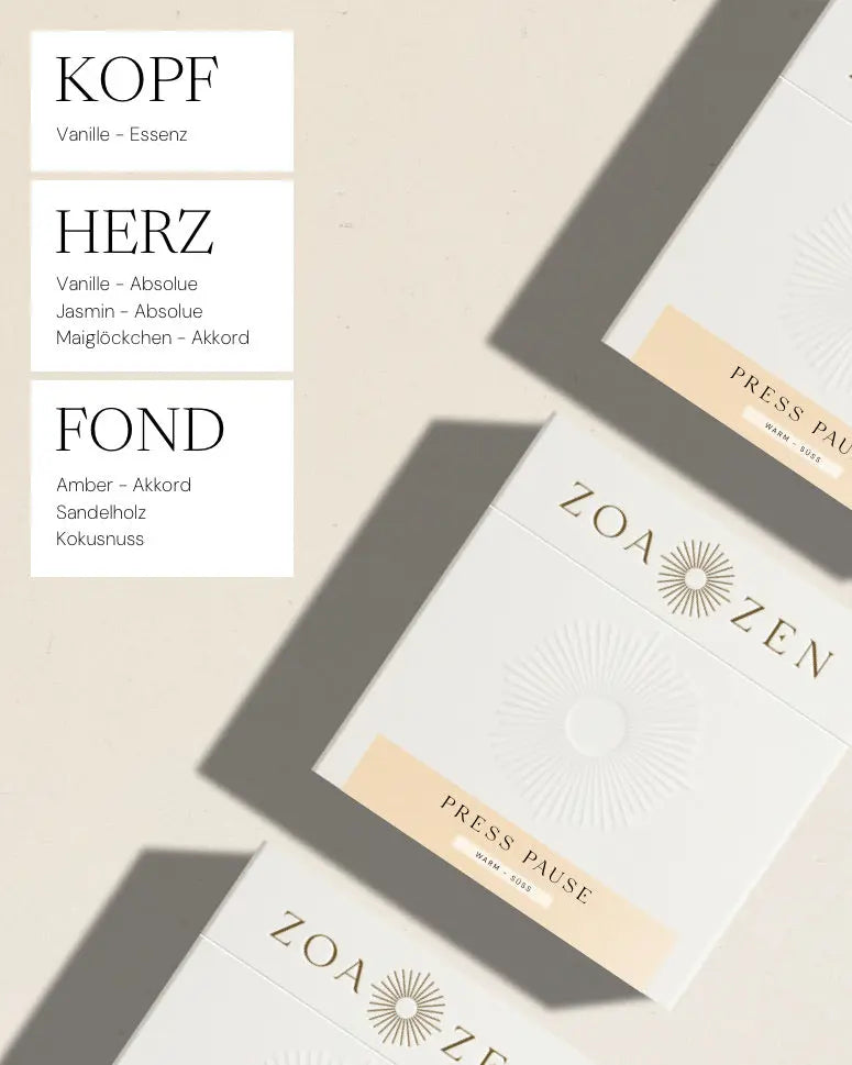 Press Pause Zen Paper von ZoaZen – beschreibbares Räucherpapier der Core Collection mit warm-süßem Duft – Produktansicht