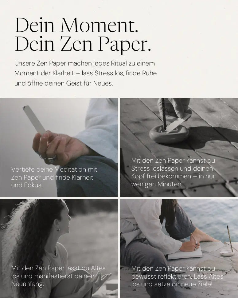 Press Pause Zen Paper von ZoaZen – beschreibbares Räucherpapier der Core Collection mit warm-süßem Duft – weitere Ansicht