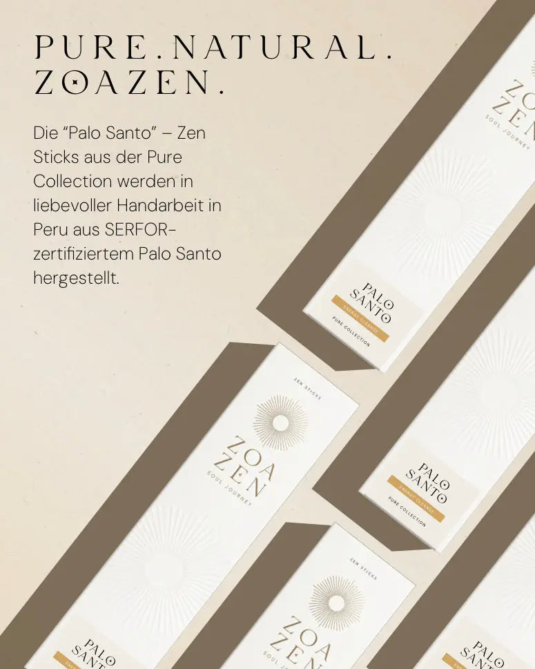 Palo Santo Zen Sticks von ZoaZen – natürliche Räucherstäbchen der Pure Collection für energetische Reinigung – weitere Ansicht