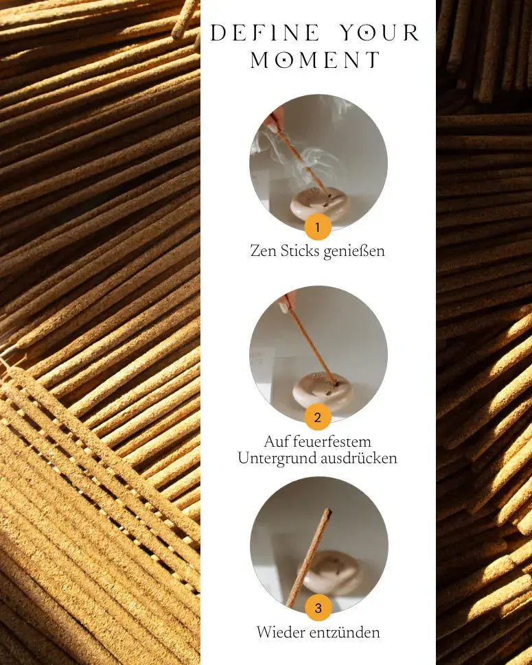 Palo Santo Zen Sticks von ZoaZen – natürliche Räucherstäbchen der Pure Collection für energetische Reinigung – Verpackung im Detail