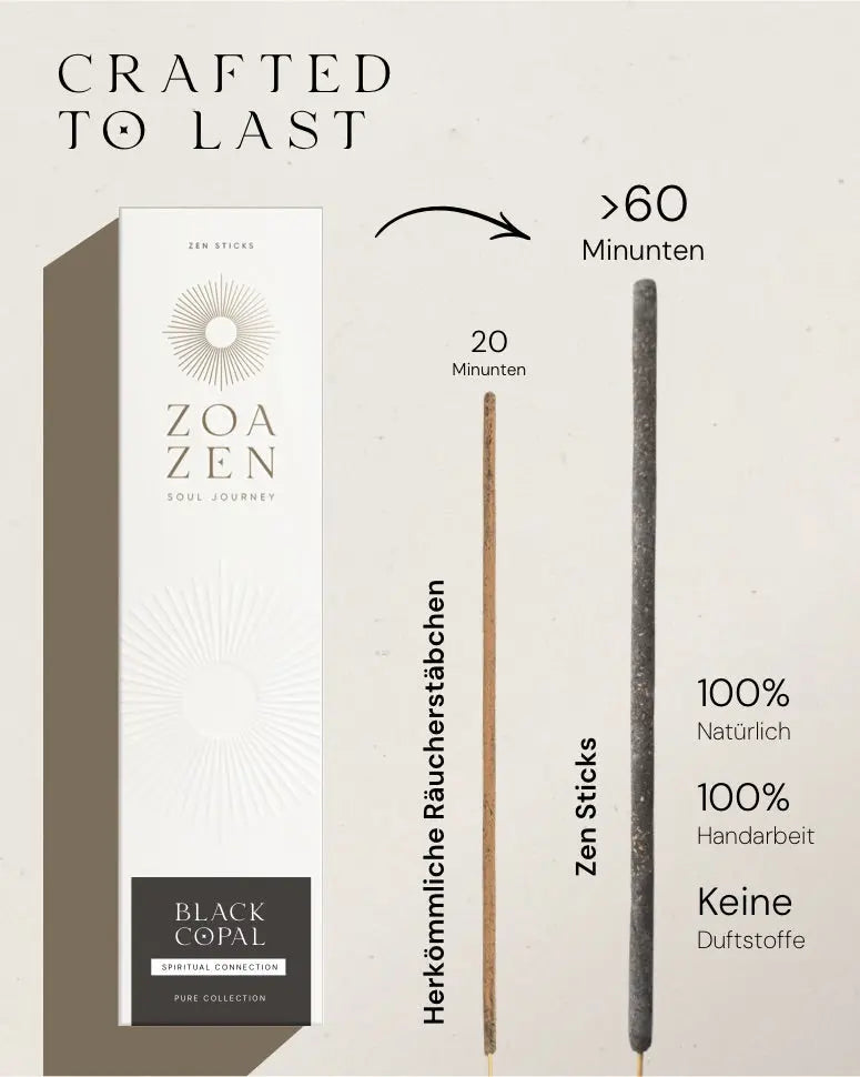 Pure Zen Sticks Bundle von ZoaZen – Set aus vier natürlichen Räucherstäbchen der Pure Collection – Produktansicht