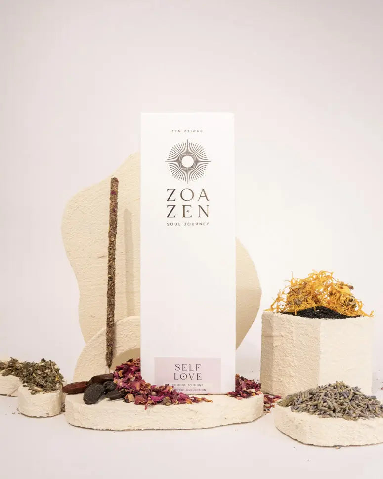 Self Love Zen Sticks von ZoaZen – natürliche Räucherstäbchen mit Palo Santo und Myrte für Selbstliebe, Manifest-Kollektion