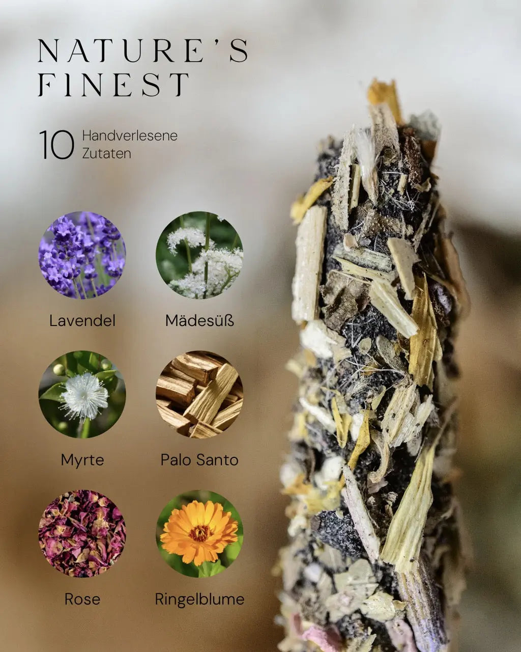 Self Love Zen Sticks von ZoaZen – natürliche Räucherstäbchen mit Palo Santo und Myrte für Selbstliebe, Manifest-Kollektion – Produktansicht