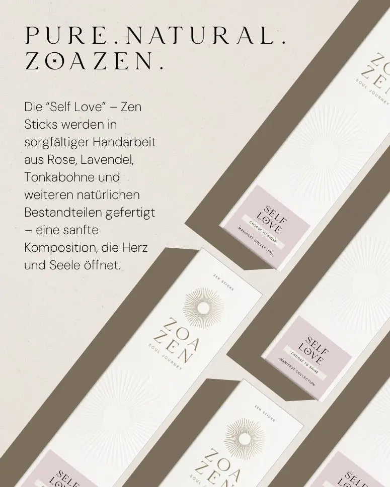 Self Love Zen Sticks von ZoaZen – natürliche Räucherstäbchen mit Palo Santo und Myrte für Selbstliebe, Manifest-Kollektion – weitere Ansicht