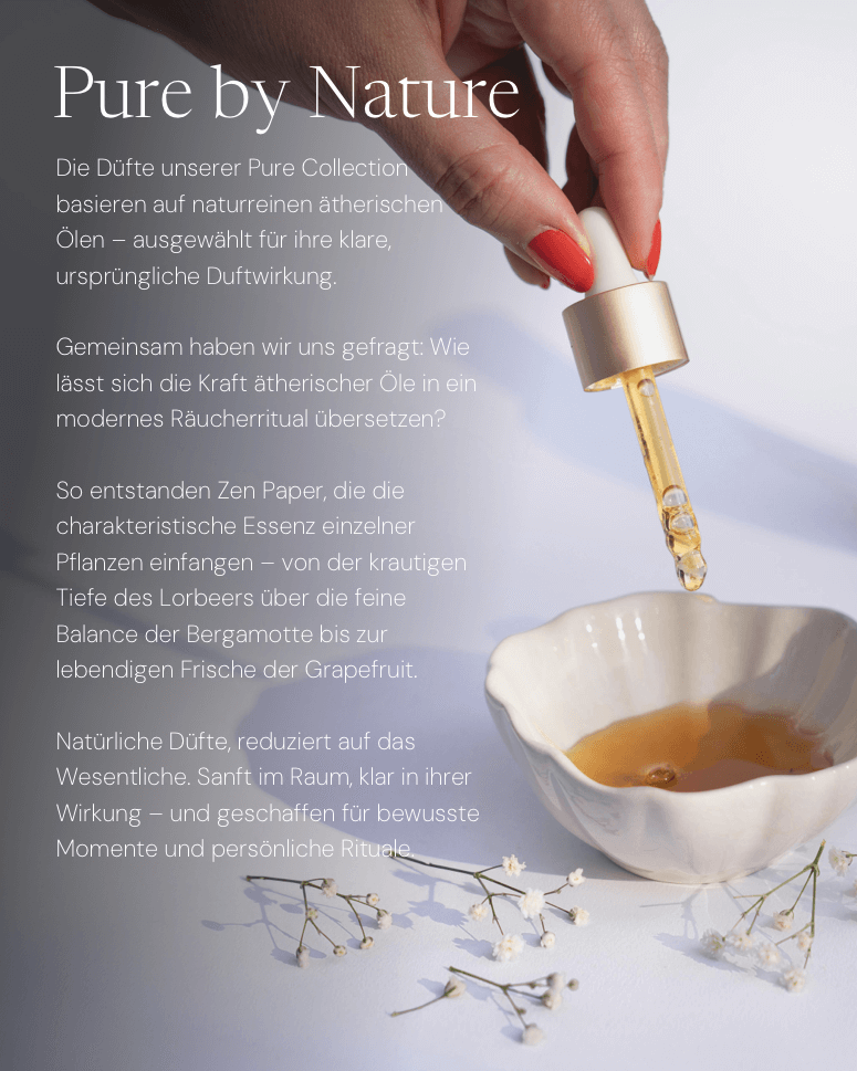 Pure by Nature: Ätherisches Öl in Pipette, klargelb, für entspannende Raumbeduftung, natürliches Aroma.