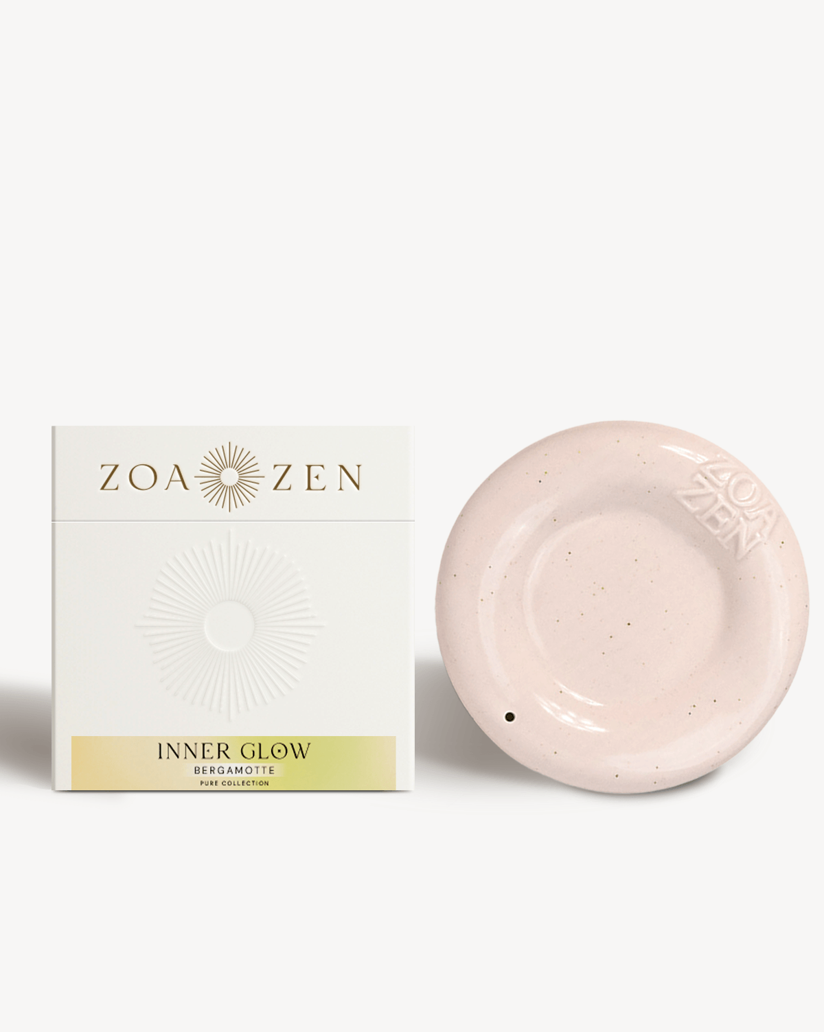 Zoa Zen Inner Glow, rosa Schale aus Keramik mit Bergamotte-Duft, ideale Ergänzung für Ihr Zuhause.