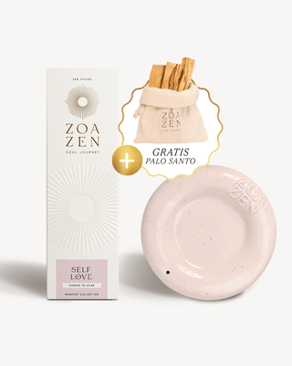 Zen Sticks Starter Bundle von ZoaZen – Einsteiger-Set mit natürlichen Räucherstäbchen und Keramik-Zen-Holder – Verpackung im Detail