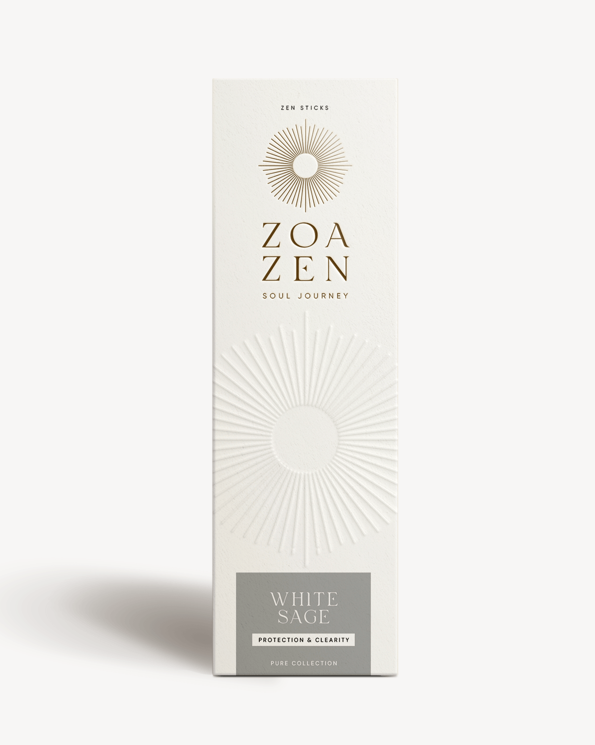 Zen Sticks White Sage, 100% natürliche Räucherstäbchen für Schutz und Klarheit, reines Design.